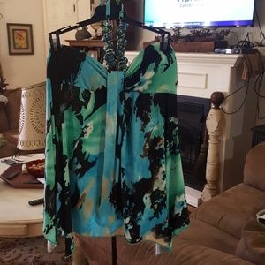 Colorful beaded halter top